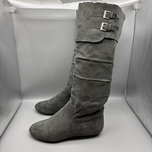 Rampage Knee High Boots Women's Size 6.5 M Pull On Flat Gray Light Weight